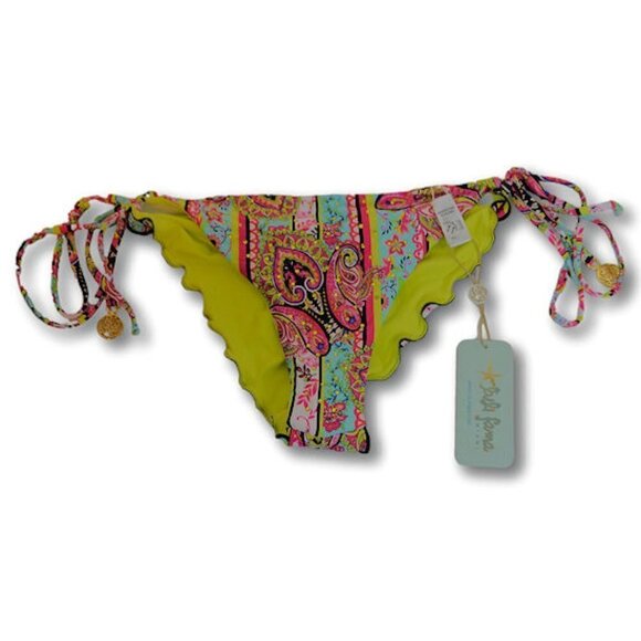 Luli Fama MIAMI BOUND - Wavy Ruched Back Tie Side Bottom - Picture 1 of 4